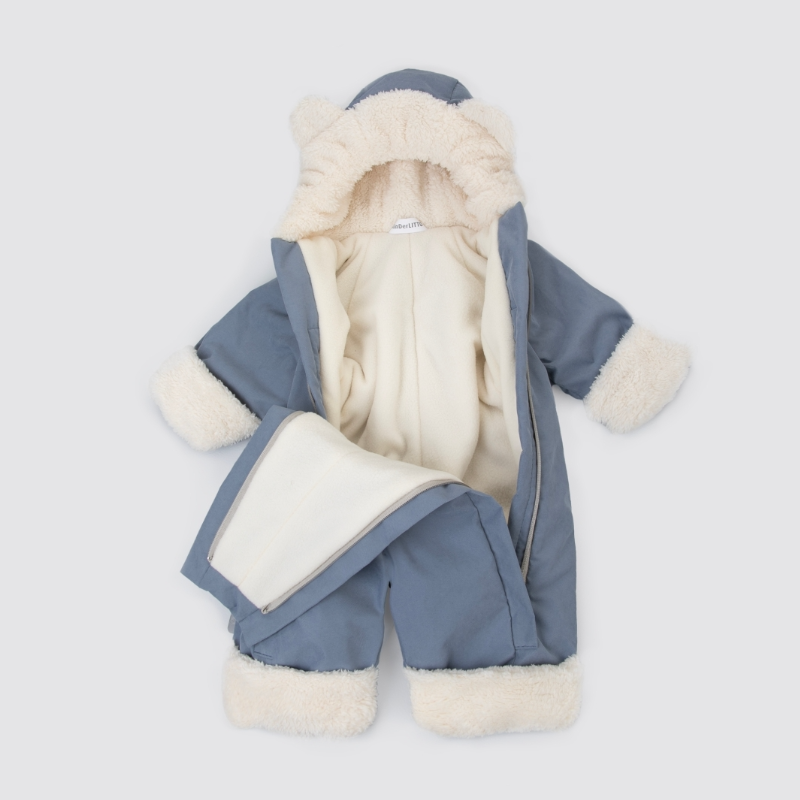 Комбинезон "Пушуня" демисезонный, серо-голубой