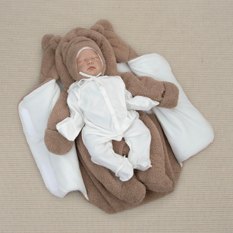 Комплект на выписку 5 предметов "Пушуня", демисезонный, бежевый Комплект на выписку 5 предметов "Пушуня", демисезонный, бежевый