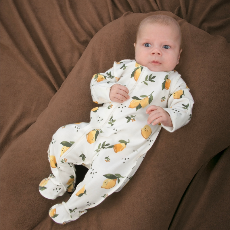 Комбинезон слип на молнии "Лимончики", 3 шт/уп