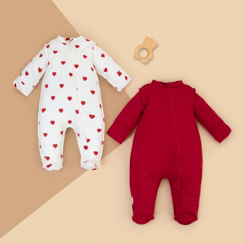 Комбинезон слип на молнии "Мое сердечко", 2 шт/уп