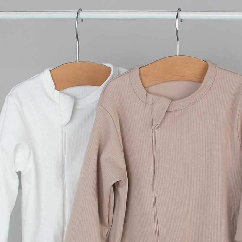 Комбинезон слип на молнии открытый "Капучино", 2 шт/уп