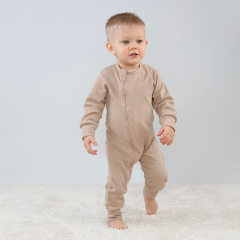 Комбинезон слип на молнии открытый "Капучино", 2 шт/уп