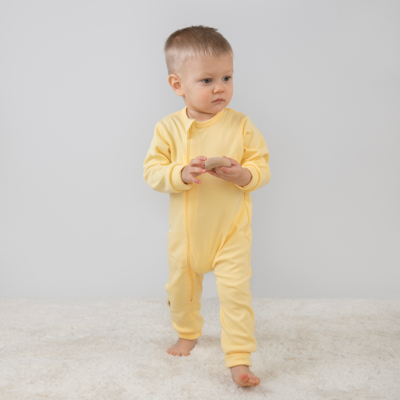 Комбинезон слип на молнии открытый "Лимончики", 3 шт/уп