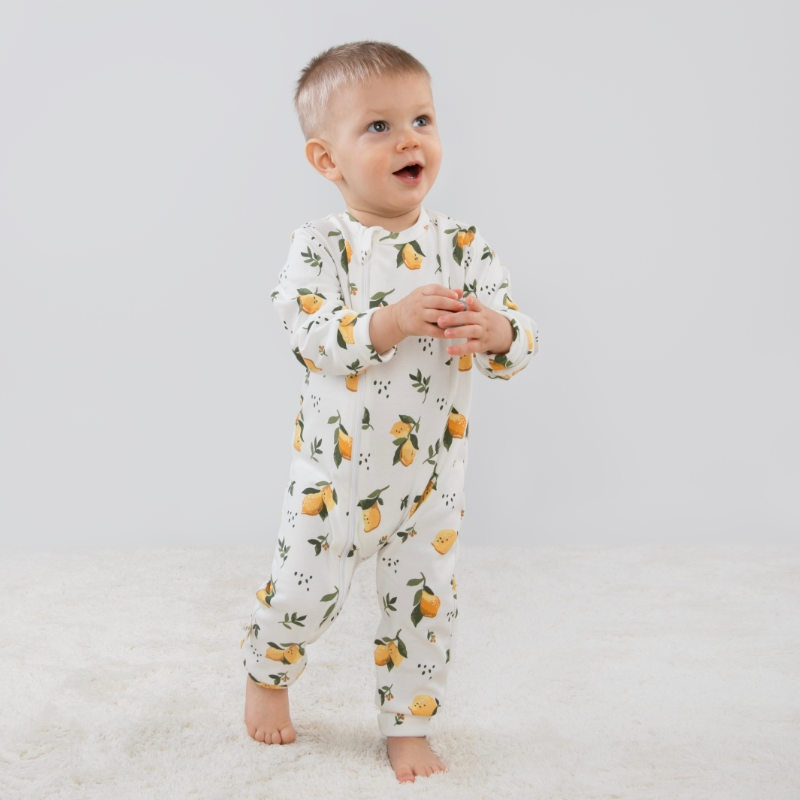 Комбинезон слип на молнии открытый "Лимончики", 3 шт/уп