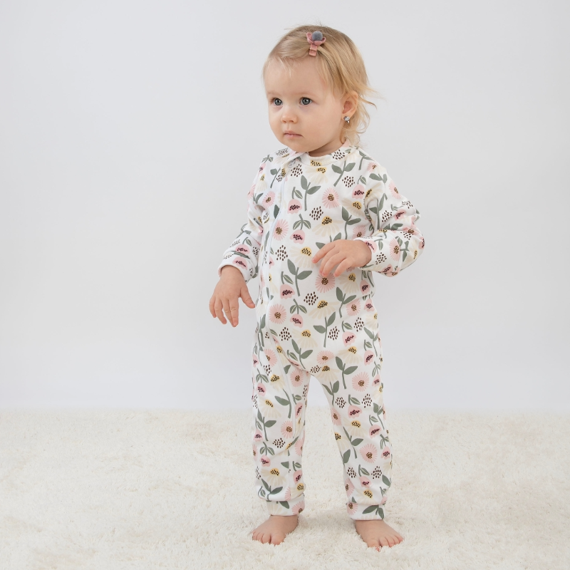 Комбинезон слип на молнии открытый "Любимые ромашки", 3 шт/уп