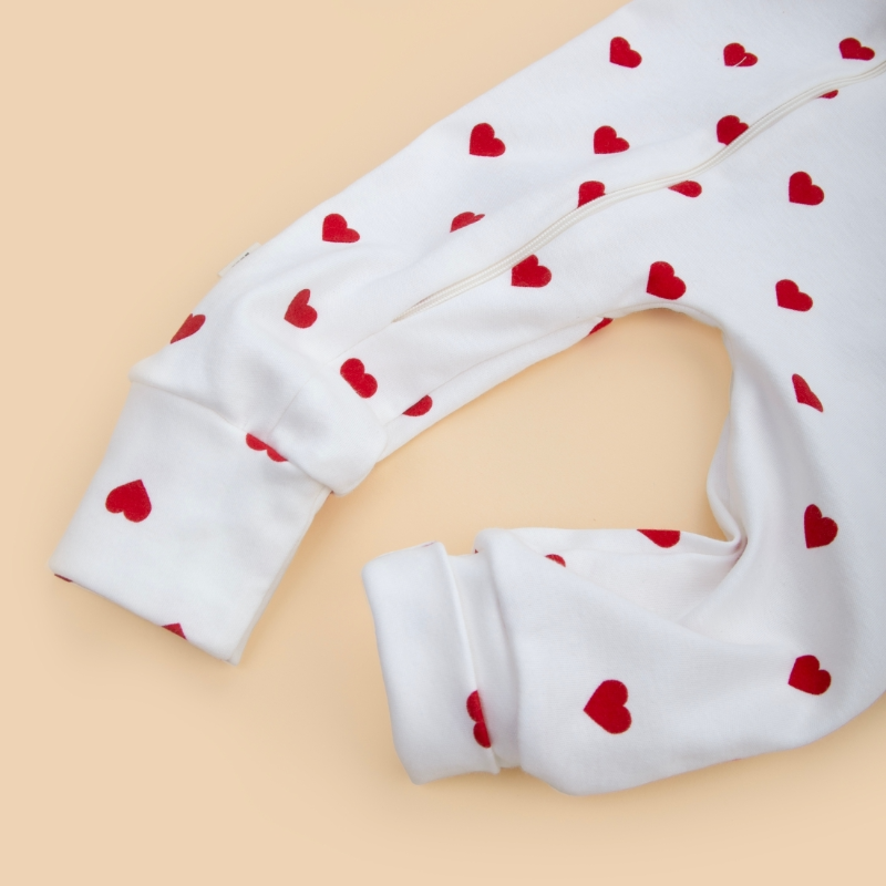 Комбинезон слип на молнии открытый "Мое сердечко", 2 шт/уп