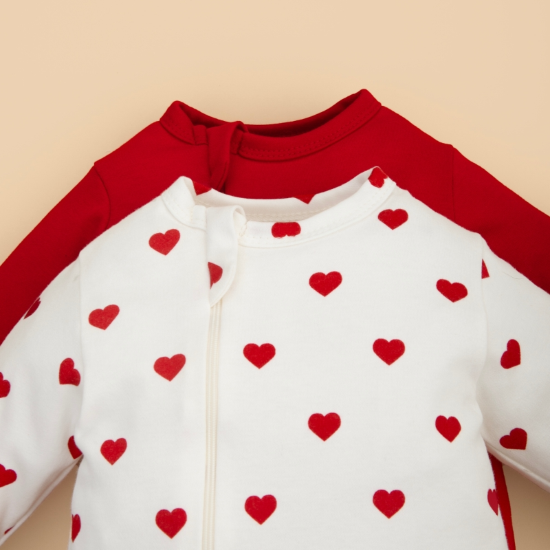 Комбинезон слип на молнии открытый "Мое сердечко", 2 шт/уп