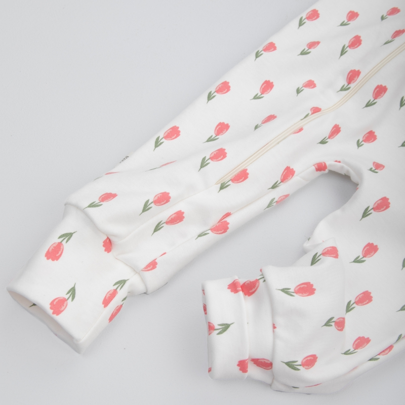 Комбинезон слип на молнии открытый "Тюльпанчики", 2 шт/уп