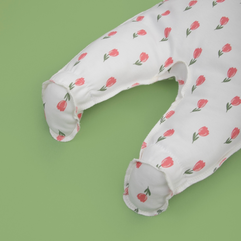 Комбинезон слип на молнии с рюшей "Тюльпанчики", 2 шт/уп