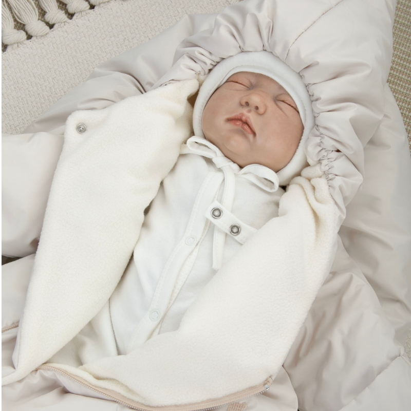 Комплект на выписку 5 предметов "Акварель.Вышивка Медвежонок", зимний, светло-бежевый