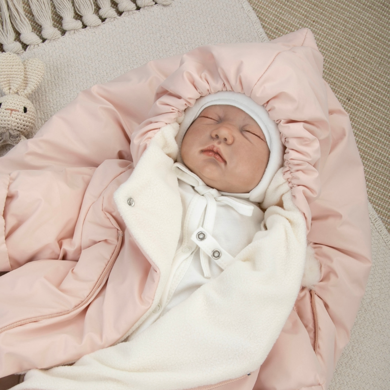 Комплект на выписку 5 предметов "Акварель.Вышивка Сердечки", зимний, розовая пудра