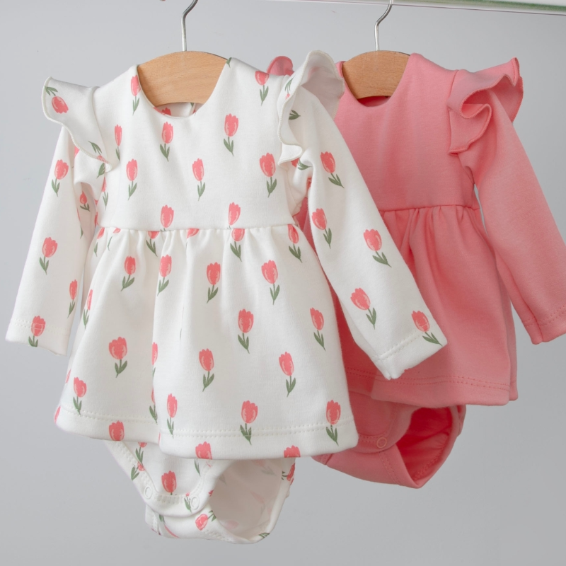 Платье-боди "Тюльпанчики", 2шт/уп