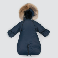 Комбинезон-трансформер "Пикколино", с опушкой, с отворотами, 3 сезона, деним