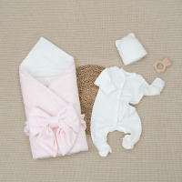 Комплект на выписку 4 предмета "Классика", розовый, лето