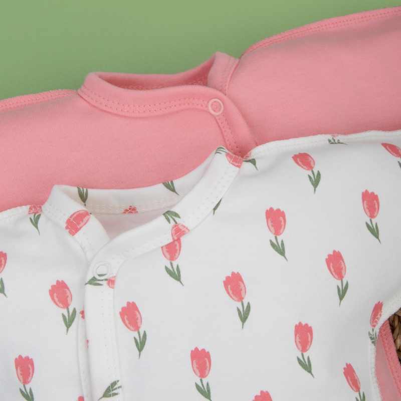 Распашонка с кнопками "Тюльпанчики", 2шт/уп
