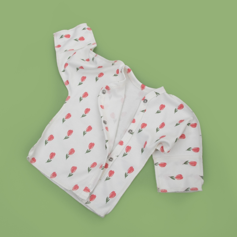 Распашонка с кнопками "Тюльпанчики", 2шт/уп