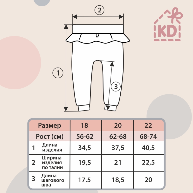 Штанишки с юбочкой "Тюльпанчики", 2шт/уп