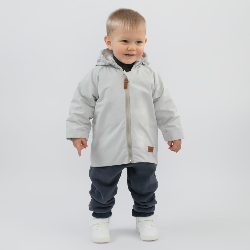 Ветровка детская "Звездные дорожки", светло-серый