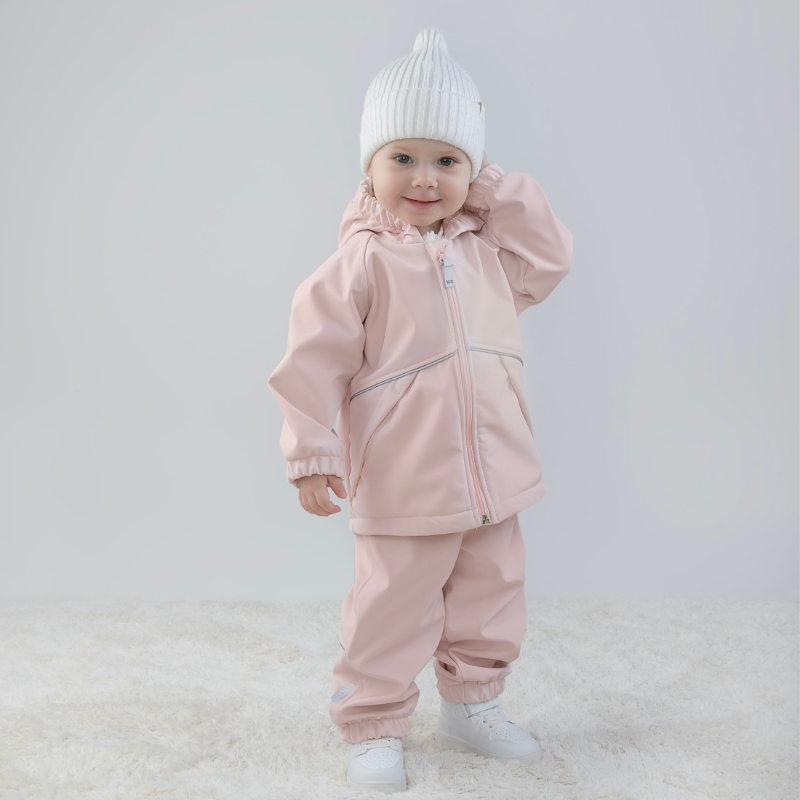 Комплект "Софтшелл" демисезонный, розовая пудра