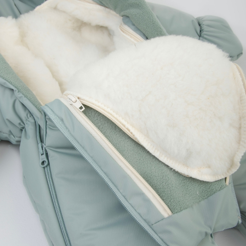 Комбинезон-трансформер "Пикколино", с опушкой, с отворотами, 3 сезона, полынь