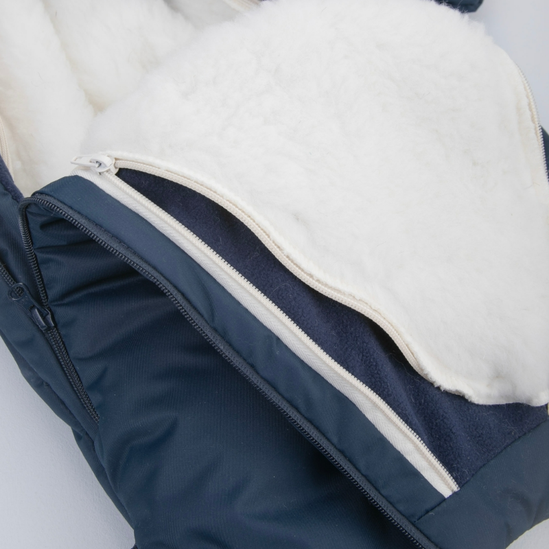 Комбинезон-трансформер "Пикколино", с опушкой, с отворотами, 3 сезона, деним