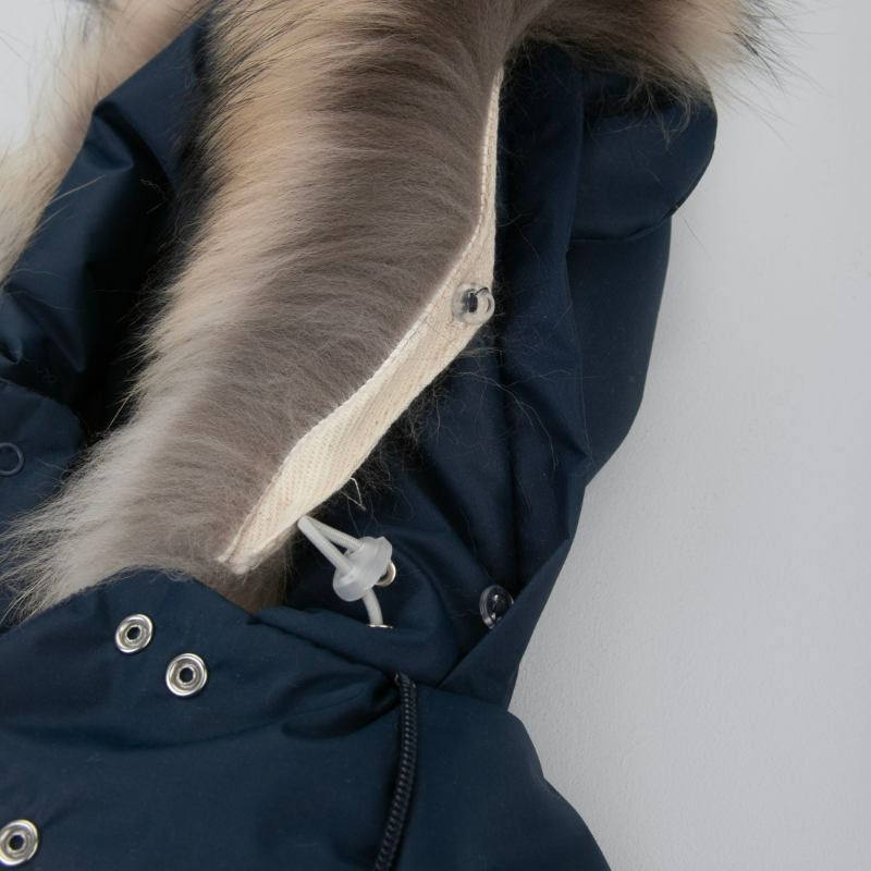 Комбинезон-трансформер "Пикколино", с опушкой, с отворотами, 3 сезона, деним