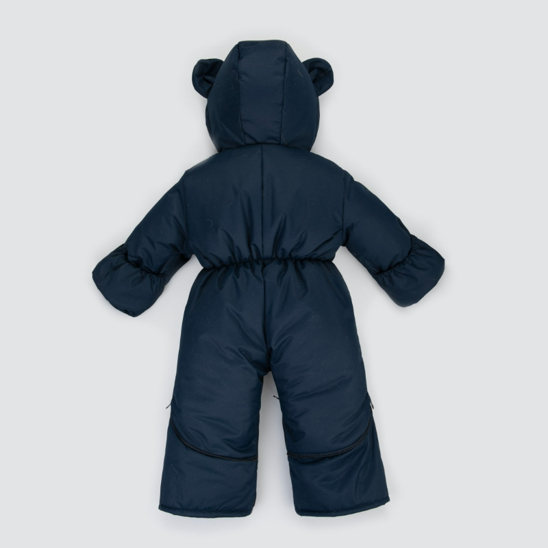 Комбинезон-трансформер "Пикколино", с опушкой, с отворотами, 3 сезона, деним
