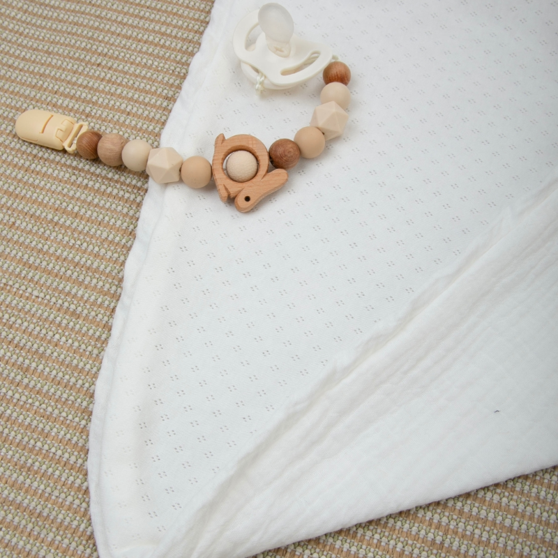 Комплект на выписку 4 предмета "Ажур.Муслин Плед", молоко, лето