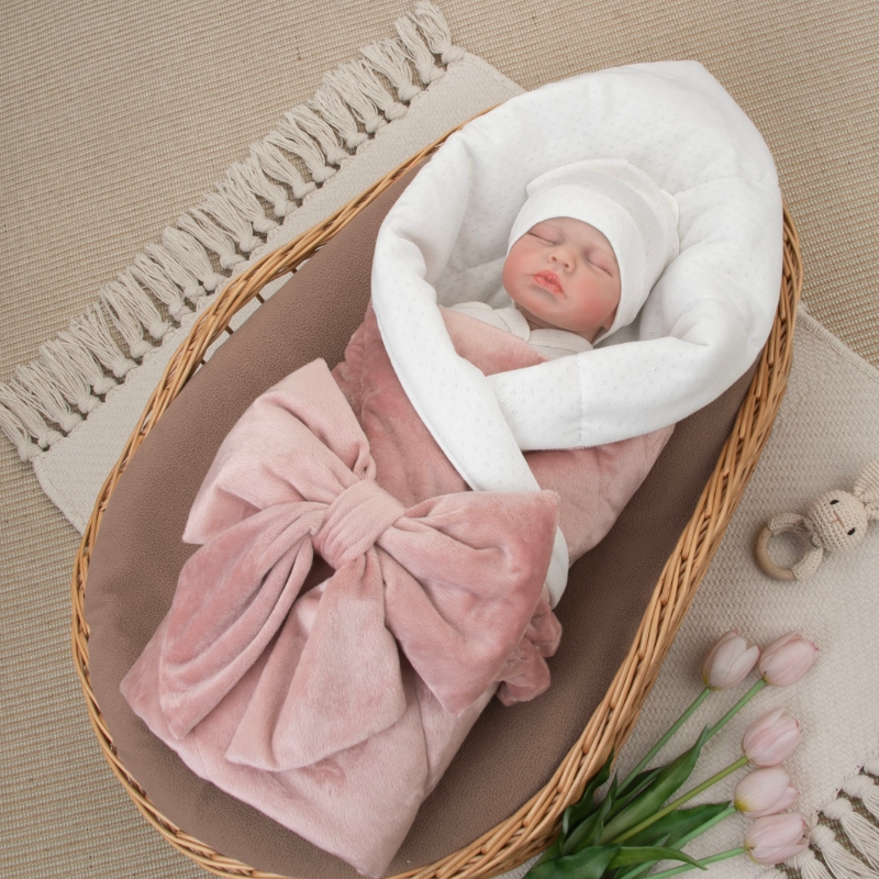 Комплект на выписку 4 предмета "Классика", пудра, лето