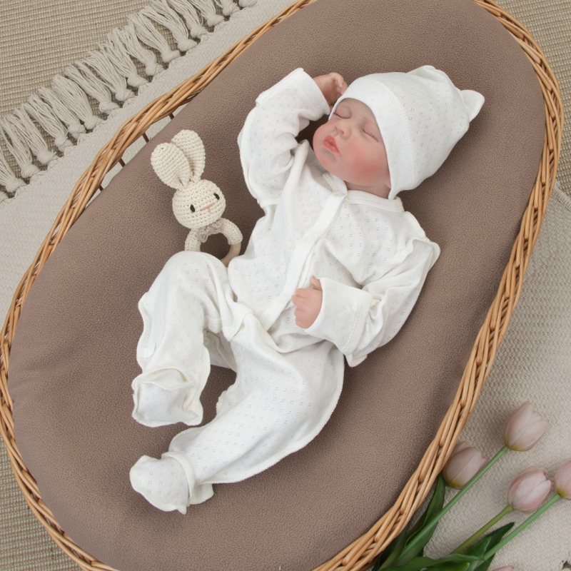 Комплект на выписку 4 предмета "Классика", пудра, лето