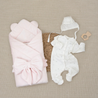 Комплект на выписку 4 предмета "Медвежонок", розовый, лето