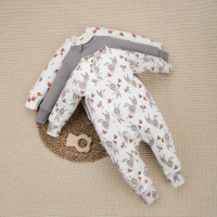 Комбинезон слип на молнии открытый "Яблочки", 3 шт/уп