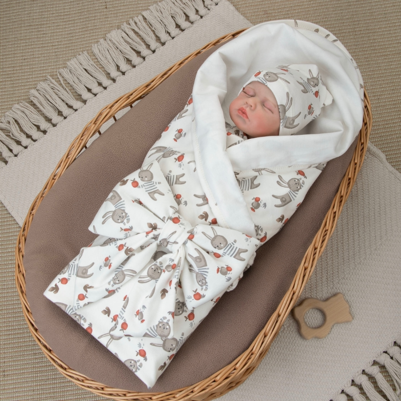 Комплект на выписку 4 предмета "Зайчики.Плед" лето