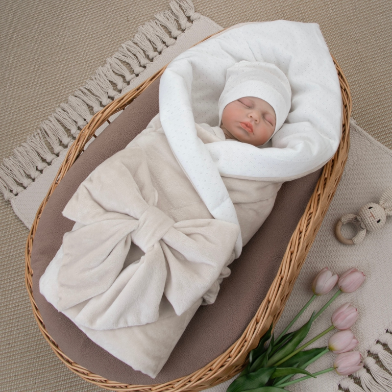 Комплект на выписку 4 предмета "Класика", бежевый, лето