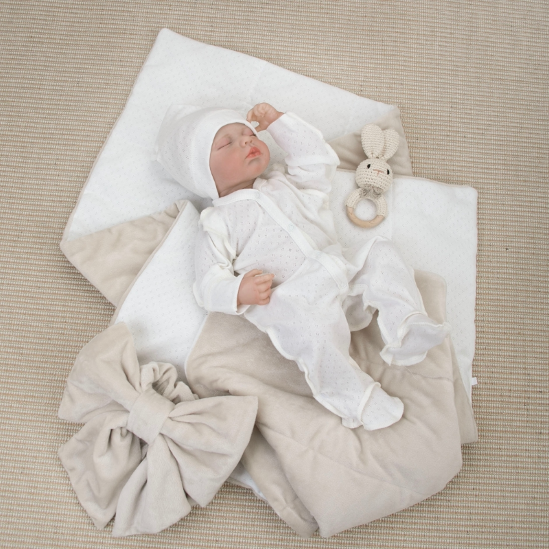 Комплект на выписку 4 предмета "Класика", бежевый, лето