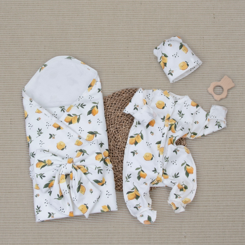 Комплект на выписку 4 предмета "Лимончики.Плед" лето Комплект на выписку 4 предмета "Лимончики.Плед" лето