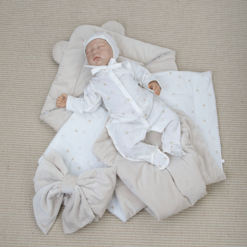 Комплект на выписку 4 предмета "Медвежонок", бежевый, лето