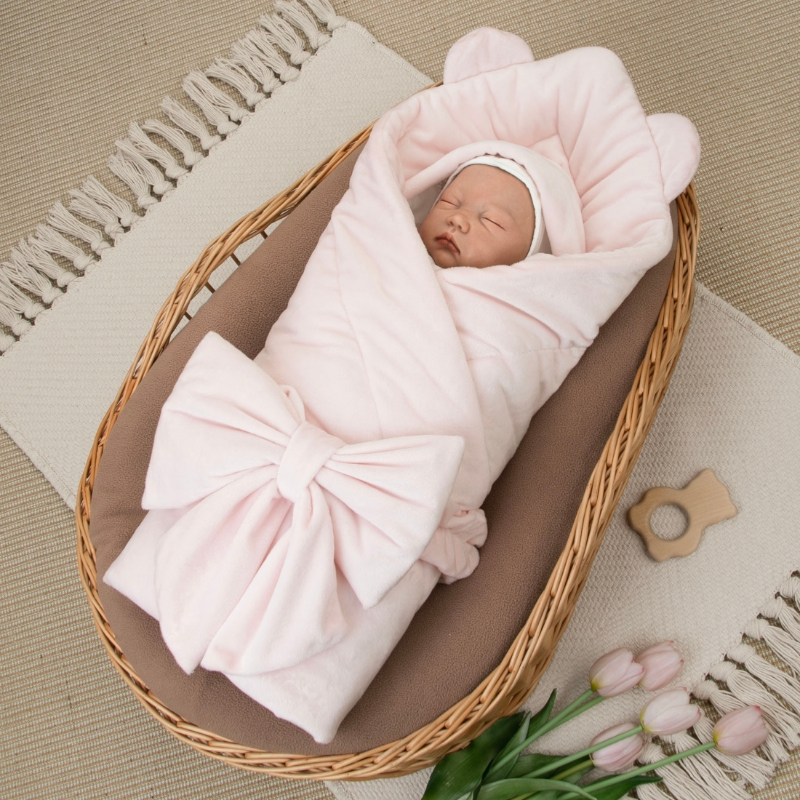 Комплект на выписку 4 предмета "Медвежонок", розовый, лето