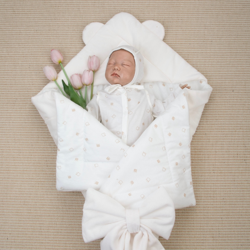 Комплект на выписку 4 предмета "Медвежонок", сахар, лето