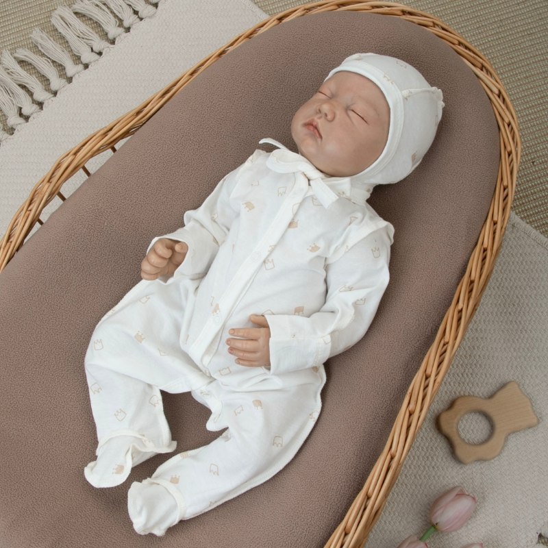 Комплект на выписку 4 предмета "Медвежонок", светло-бежевый, лето