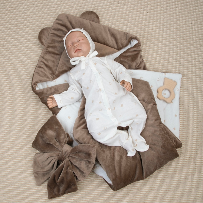 Комплект на выписку 4 предмета "Медвежонок", шоколад, лето