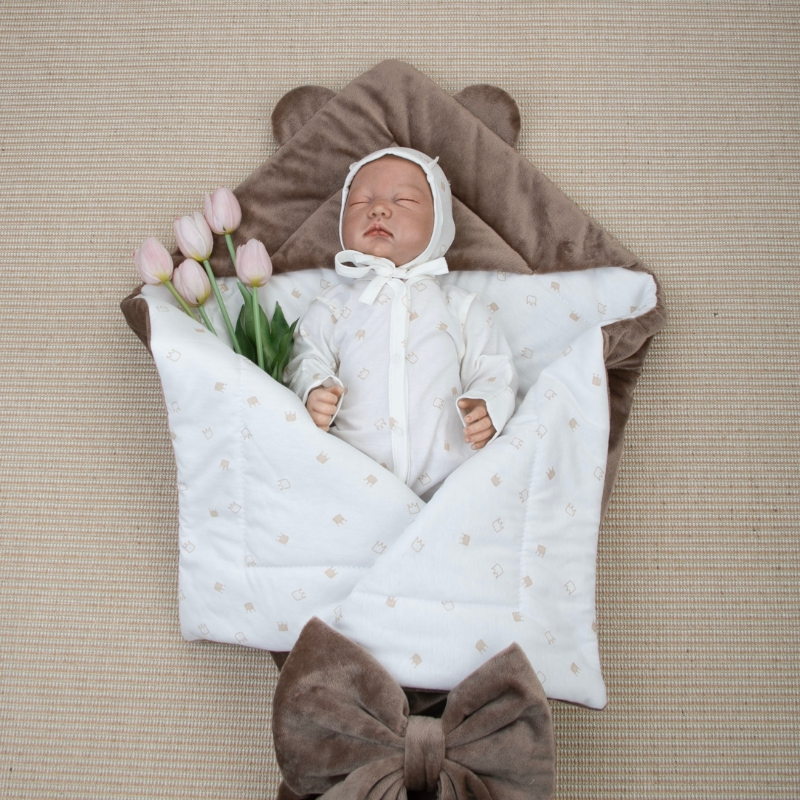 Комплект на выписку 4 предмета "Медвежонок", шоколад, лето