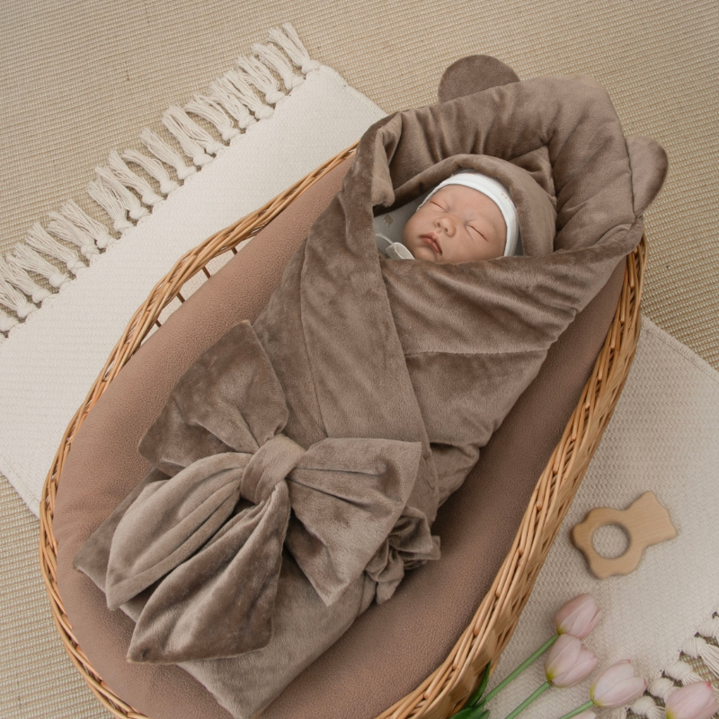 Комплект на выписку 4 предмета "Медвежонок", шоколад, лето