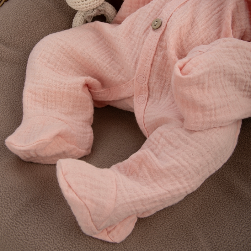 Комплект на выписку 4 предмета "Муслин Рюша.Плед", коралл, лето