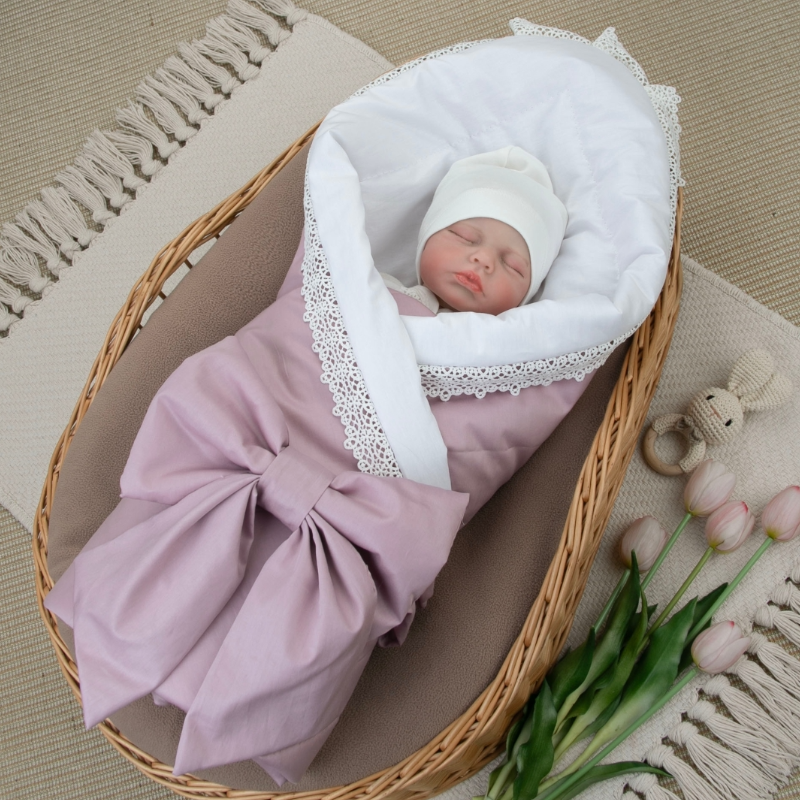 Комплект на выписку 4 предмета "Новый Сатин", дымчатая роза, лето