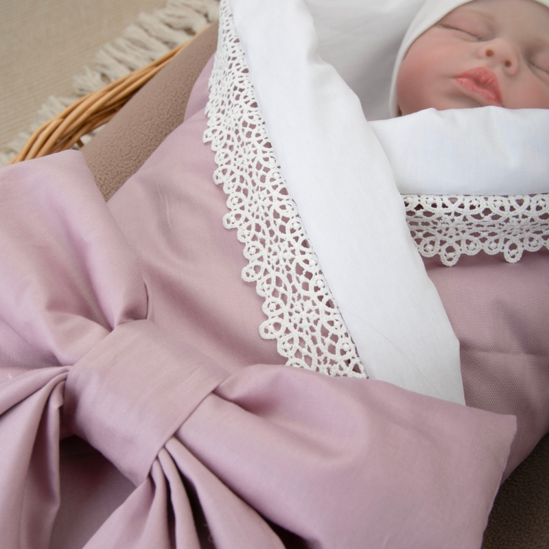 Комплект на выписку 4 предмета "Новый Сатин", дымчатая роза, лето