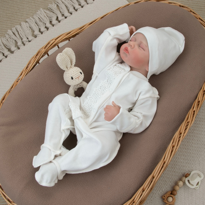 Комплект на выписку 4 предмета "Новый Сатин", серо-бежевый, лето