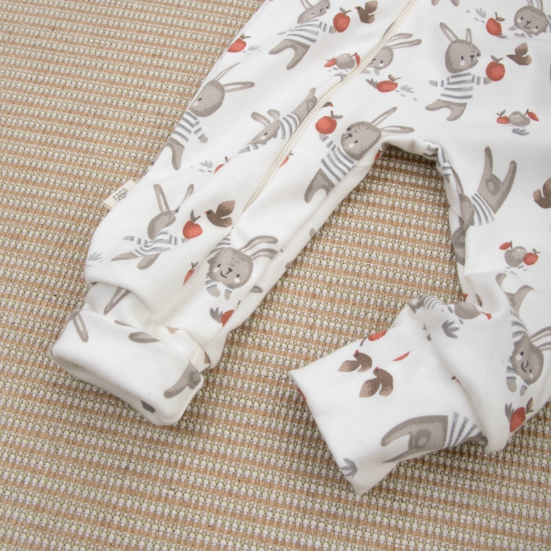 Комбинезон слип на молнии открытый "Яблочки", 3 шт/уп