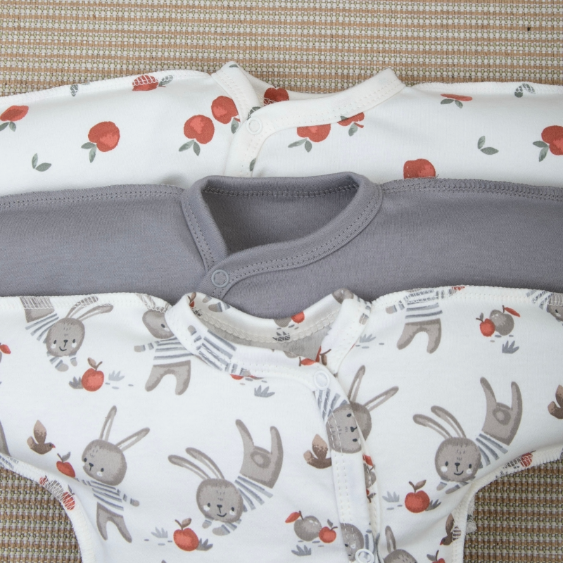 Распашонка с кнопками "Яблочки", 3шт/уп