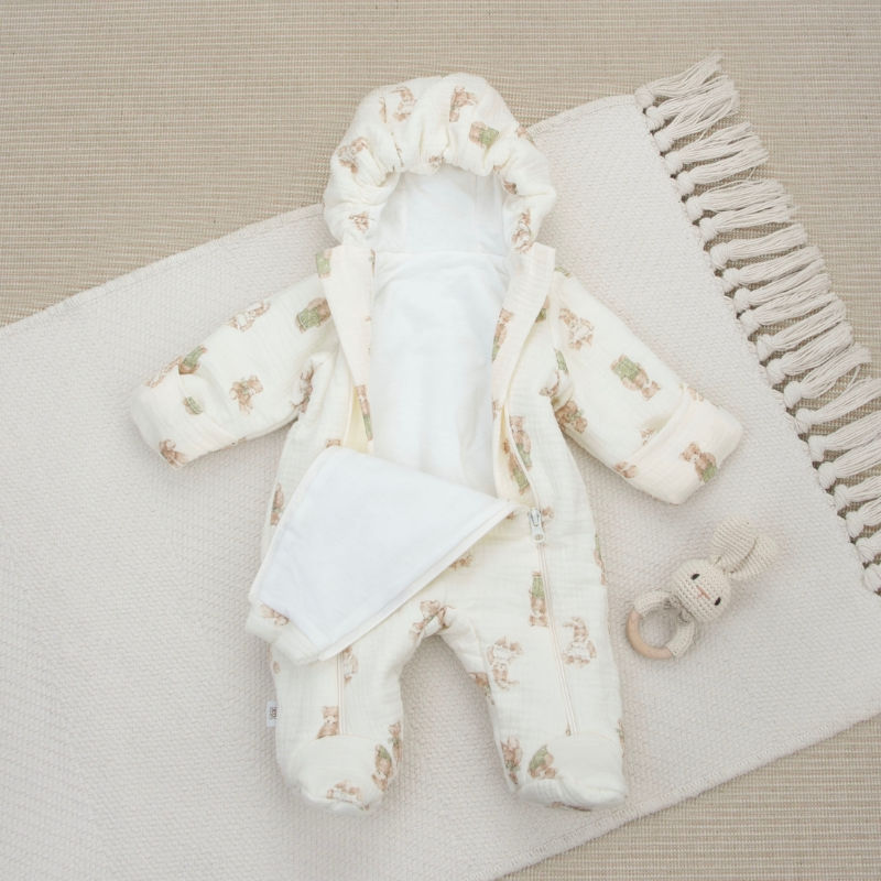 Комплект на выписку 5 предметов "Муслин", демисезонный, плюшевые друзья